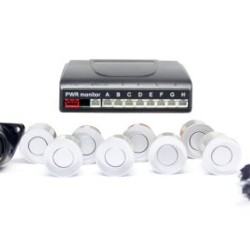 Αισθητήρες παρκαρίσματος - με 8 αισθητήρες και ηχητική προειδοποίηση - ασημένιο χρώμα