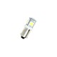 Led λάμπα τύπου BA9 με 5 SMD led 5000K τυχαία διάταξη - 1τμχ.