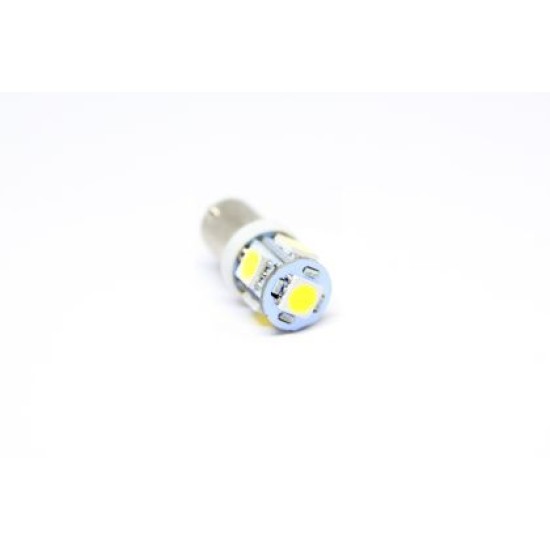Led λάμπα τύπου BA9 με 5 SMD led 5000K τυχαία διάταξη - 1τμχ.