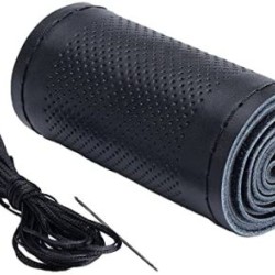 Κάλυμμα τιμονιού ραφτό - μαύρο χρώμα - 1 τμχ. Κάλυμμα τιμονιού ραφτό - μαύρο χρώμα - 1 τμχ.