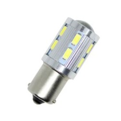 Led λάμπα BA15S με 16 ultra bright led και προτζέκτορα μονού φωτισμού λευκή - 1τμχ.