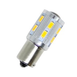 Led λάμπα BA15S με 16 ultra bright led και προτζέκτορα μονού φωτισμού πορτοκαλί - 1τμχ.