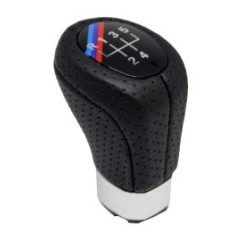 Λεβιές 5 ταχυτήτων για BMW - μαύρο δέρμα με μπλε και κόκκινες γραμμές //M Λεβιές 5 ταχυτήτων για BMW - μαύρο δέρμα με μπλε και κόκκινες γραμμές //M