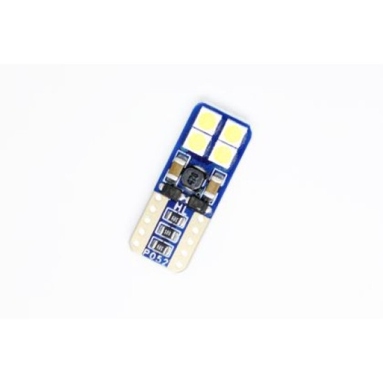 Led λάμπα T10 με 8 smd 3030 12-30V canbus - 1 τμχ.