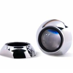 Καπάκι για προτζέκτορες Morimoto Mini 2.5'' - ημικύκλιο D=13 cm (κατάλληλα για Audi) - χρωμίου με μαύρο