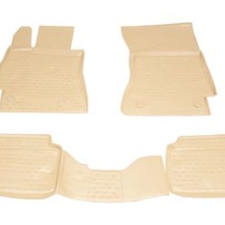 3D Λαστιχένια πατάκια για MERCEDES S-Class W221 (2005-2013) - μπεζ - 4τμχ.