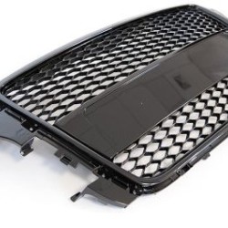 Μάσκα Audi A3 (2008-2013) με βάση για σήμα - RS-Look μαύρη γυαλιστερή