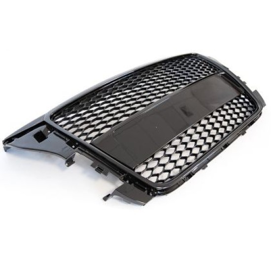 Μάσκα με βάση για σήμα για Audi A3 (2008-2013) - RS-Look μαύρη  γυαλιστερή