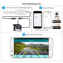Κάμερα οπισθοπορείας με WiFi σύνδεση τηλεφώνου για λεωφορείο, φορτηγό, τροχόσπιτο  - με νυχτερινή λήψη Κάμερα οπισθοπορείας με WiFi σύνδεση τηλεφώνου για λεωφορείο, φορτηγό, τροχόσπιτο  - με νυχτερινή λήψη