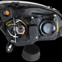 Φανάρια εμπρός angel eyes για Opel Astra H (2004-2009) - μαύρα ,  χωρίς  λάμπες (Η 7 ) - σετ 2τμχ.