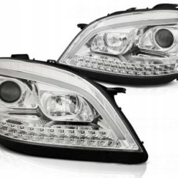 Φανάρια εμπρός led για Mercedes ML W164 (2005-2008) chrome με τρεχούμενο φλας - σετ 2τμχ.