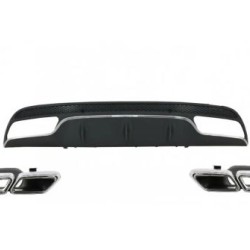 Diffuser πίσω προφυλακτήρα για Mercedes C-class W205 (2014+) - AMG look - με μπούκες Diffuser πίσω προφυλακτήρα για Mercedes C-class W205 (2014+) - AMG look - με μπούκες