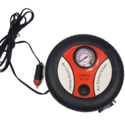 Κομπρεσέρ αέρος ελαστικών αυτοκινήτου 12V με μανόμετρο και αντάπτορα αναπτήρα - στρογγυλό - 1 τμχ. Κομπρεσέρ αέρος ελαστικών αυτοκινήτου 12V με μανόμετρο και αντάπτορα αναπτήρα - στρογγυλό - 1 τμχ.