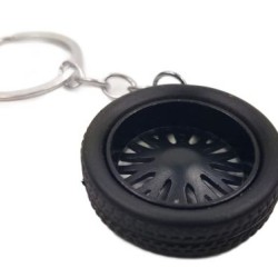 Μπρελόκ ζάντα αλουμινίου με λάστιχο - μαύρη Μπρελόκ ζάντα αλουμινίου με λάστιχο - μαύρη