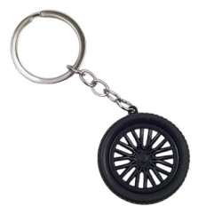 Μπρελόκ ζάντα αλουμινίου με λάστιχο - μαύρη Μπρελόκ ζάντα αλουμινίου με λάστιχο - μαύρη