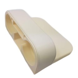 Ποτηροθήκη αυτοκινήτου - για 2 ποτήρια ανάμεσα στα καθίσματα -  carbon δερμάτινη στο πλαϊ - μπεζ