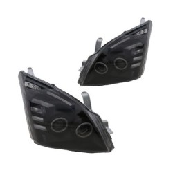 Φανάρια εμπρός angel eyes για Toyota Land Cruiser 120 (2003-2009) - μαύρα , με λάμπες (Η7) - σετ 2τμχ.