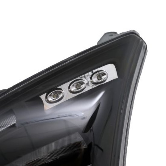 Φανάρια εμπρός angel eyes για Toyota Land Cruiser 120 (2003-2009) - μαύρα , με λάμπες (Η7) - σετ 2τμχ.
