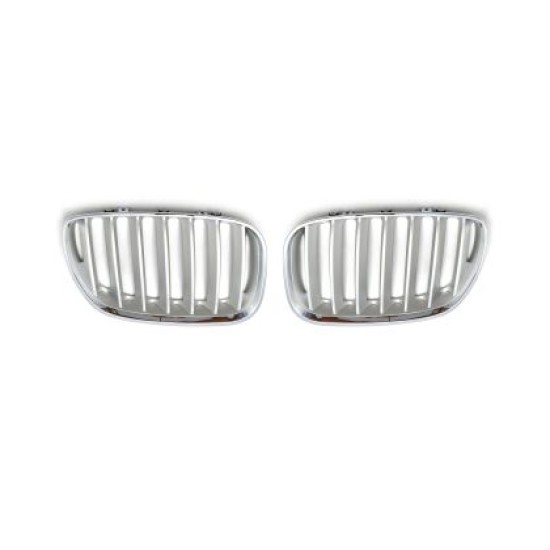 Μάσκα για BMW X5  E53 (2004-2007) - ασημένια - 2τμχ.