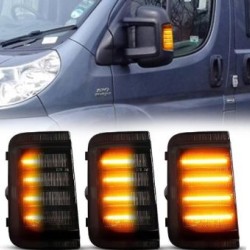 Τρεχούμενα led φλας για καθρέφτες για Fiat Ducato / Citroen Jumper / Promaster (2006-2019) φιμέ - 2τμχ.