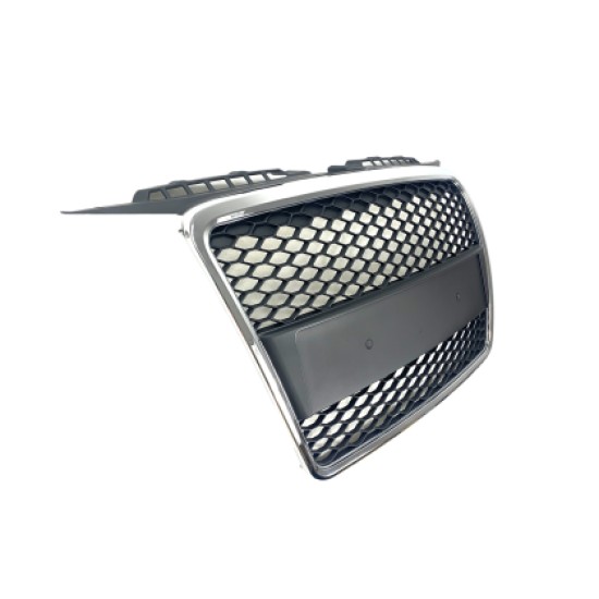 Μάσκα με βάση για σήμα για Audi A3 (2005-2008) - RS-Look ματ με πλαίσιο χρωμίου