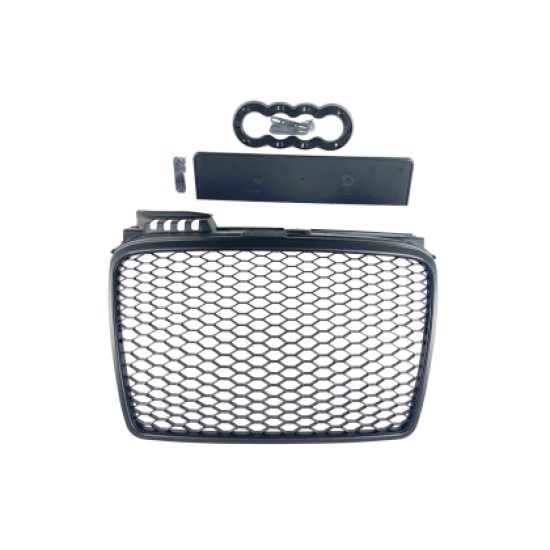 Μάσκα για χωρίς σήμα για Audi A4 B7 (2004-2007) - RS LOOK - μαύρη  ματ