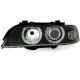 Φανάρια εμπρός angel eyes για BMW E39 (1995-2000) - μαύρα , χωρίς λάμπες (Η7/D2S) - σετ 2τμχ.