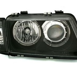 Φανάρια εμπρός angel eyes για Audi A3 (1996-2000) -μαύρα , χωρίς λάμπες (Η7) - σετ 2τμχ.