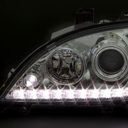 Φανάρια εμπρός led για Mercedes ML W163 (2002-2005) , με λάμπες (Η1) - σετ 2τμχ.