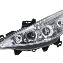 Φανάρια εμπρός led angel eyes για Peugeot 207 (2006-2009) , με λάμπες (Η1) - σετ 2τμχ.
