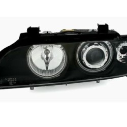 Φανάρια εμπρός angel eyes CCFL για BMW E39 (1995-2003) - μαύρα , με λάμπες (Η1) - σετ 2τμχ.