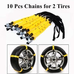 Πλαστικές αλυσίδες  χιονιού για 14", 15", 16", 17", 18" ζάντες - σετ 10τμχ. για δύο τροχούς Πλαστικές αλυσίδες  χιονιού για 14", 15", 16", 17", 18" ζάντες - σετ 10τμχ. για δύο τροχούς