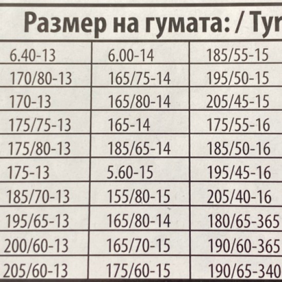 Αντιολισθητικές αλυσίδες (μέγεθος 60) για 13'', 14'', 15'' ζάντες - σετ 2τμχ.