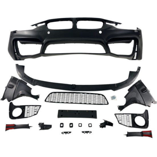 Προφυλακτήρας εμπρός για BMW F30 (2011+) - M3 με lip - με ανοίγματα για parktronic, για προβολάκια