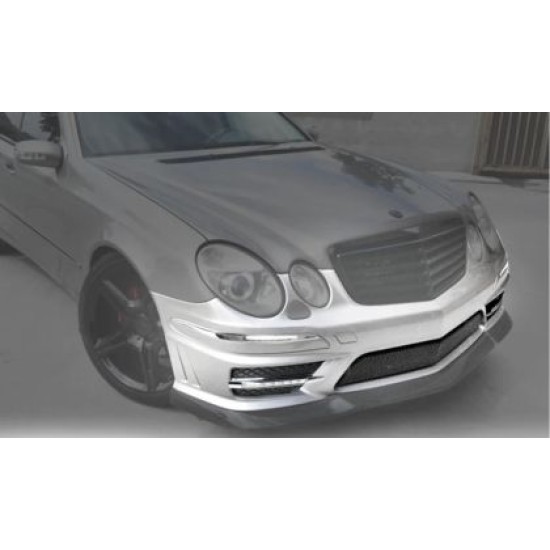 Προφυλακτήρας εμπρός για Mercedes W211 E-Class (2006-2009) - AMG Design με LED φώτα ημέρας, με ανοίγματα parktronik