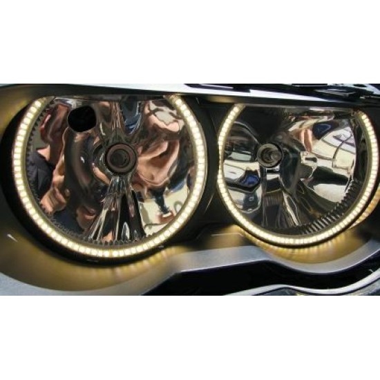 Δαχτυλίδια angel eyes για  BMW E46 coupe (1998-2003) / BMW E46 Sedan, Combi (1998-2005) με 66 led - κίτρινο χρώμα
