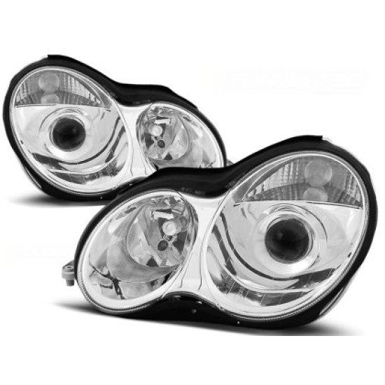 Φανάρια εμπρός led για Mercedes C-CLASS W203 (2000-2004) sedan , με λάμπες (Η7) - σετ 2τμχ.