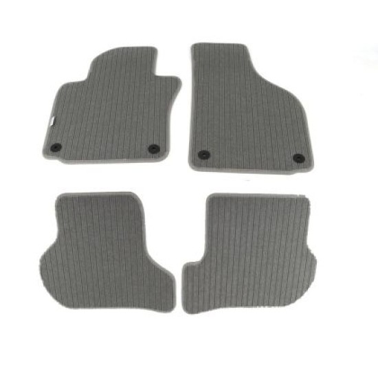 Πατάκια μοκέτα για Vw Golf 5 / Golf 6 / Jetta (2005-2011)  γκρι με στρόγγυλα κουμπώματα - 4τμχ.