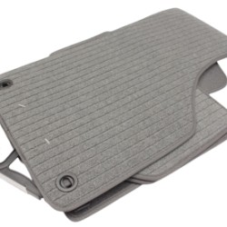 Πατάκια μοκέτα για VW Passat B6 / B7 3C (2005-2014) γκρι με οβάλ κουμπώματα - 4τμχ.