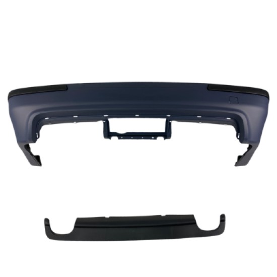 Πίσω προφυλακτήρας για BMW E39 sedan με διπλό diffuser - M5 design χωρίς ανοίγματα για parktronic