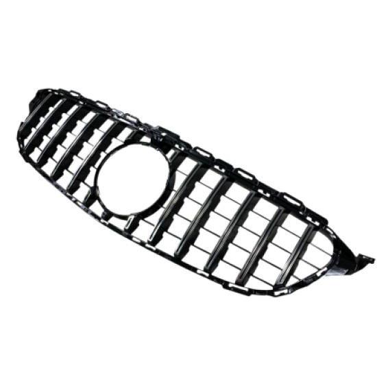 Μάσκα για Mercedes W205 C-class (2014-2021) chrome/black - GT