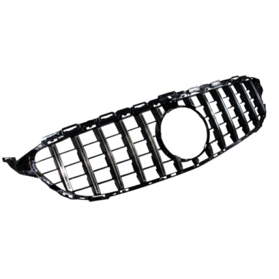 Μάσκα για Mercedes W205 C-class (2014-2021) chrome/black - GT