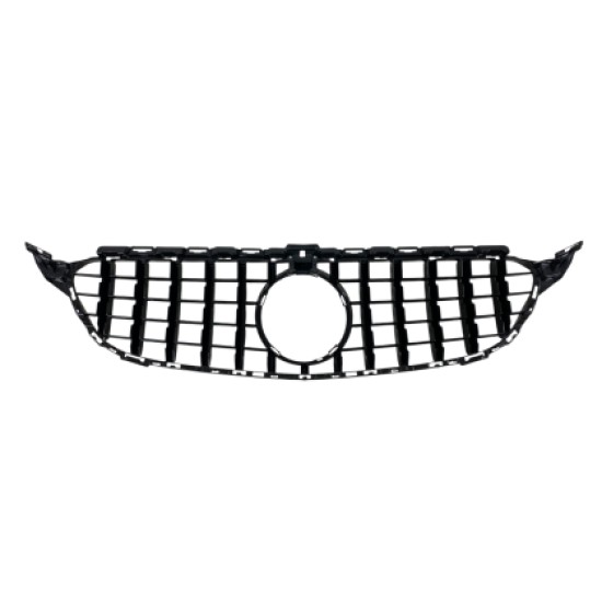 Μάσκα για Mercedes W205 C-class (2014-2021) chrome/black - GT