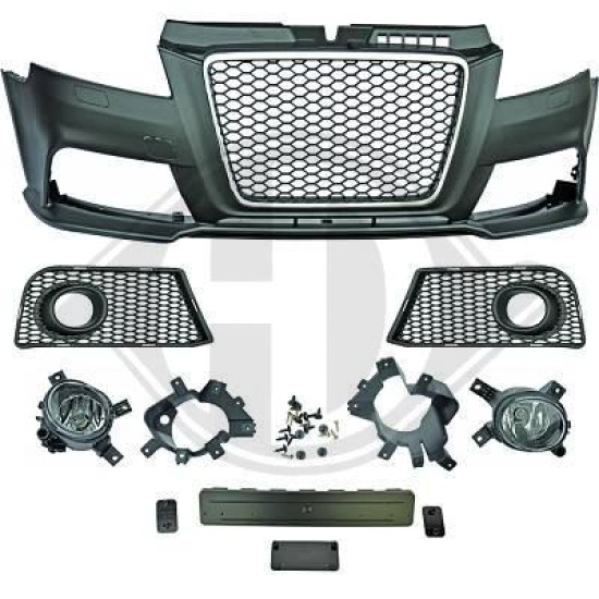 Προφυλακτήρας εμπρός για Audi A3 (2008-2012) - RS3 design  με ανοίγματα για πιτσιλίθρες