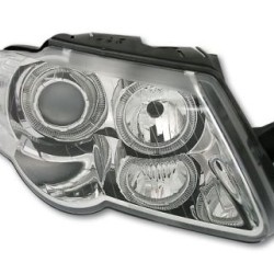Φανάρια εμπρός angel eyes για Vw Passat B6 / 3C (2005+) - chrome , χωρίς λάμπες (Η7) - σετ 2τμχ.