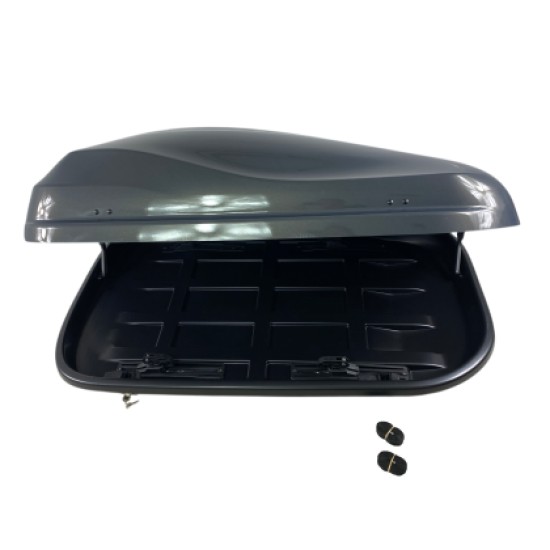Μπαγκαζιέρα οροφής Junior Altro 140x90x38cm με μονό άνοιγμα με κλειδί, 370 λίτρα - Γκρι γυαλιστερή