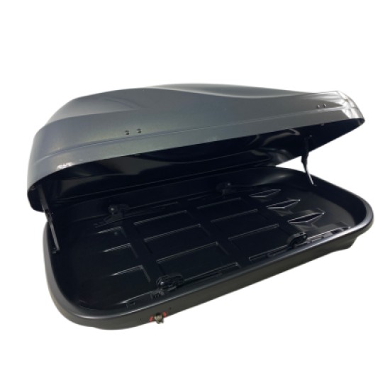 Μπαγκαζιέρα οροφής Junior Altro 140x90x38cm με μονό άνοιγμα με κλειδί, 370 λίτρα - Γκρι γυαλιστερή