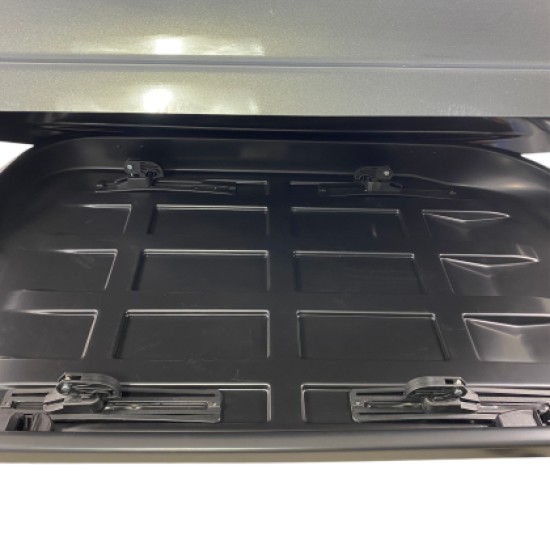 Μπαγκαζιέρα οροφής Junior Altro 140x90x38cm με μονό άνοιγμα με κλειδί, 370 λίτρα - Γκρι γυαλιστερή