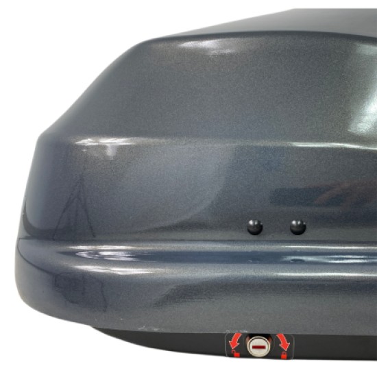 Μπαγκαζιέρα οροφής Junior Altro 140x90x38cm με μονό άνοιγμα με κλειδί, 370 λίτρα - Γκρι γυαλιστερή