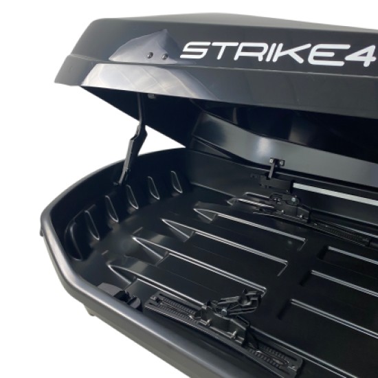 Μπαγκαζιέρα οροφής Junior Strike 199x84x35cm με διπλό άνοιγμα και κλειδί, 440 λίτρα - μαύρη γυαλιστερή